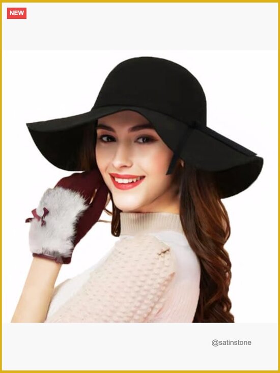100% Wool Foldable Wide Brim Fedora Felt Bowler Hat main image 6